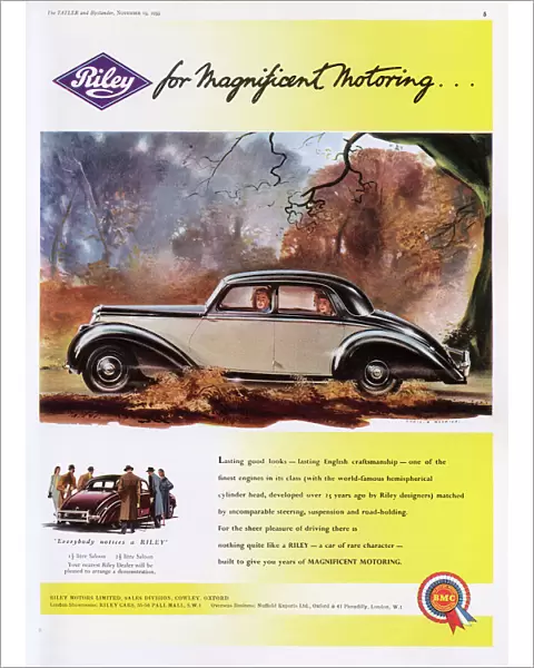 Riley car advertisement, 1953