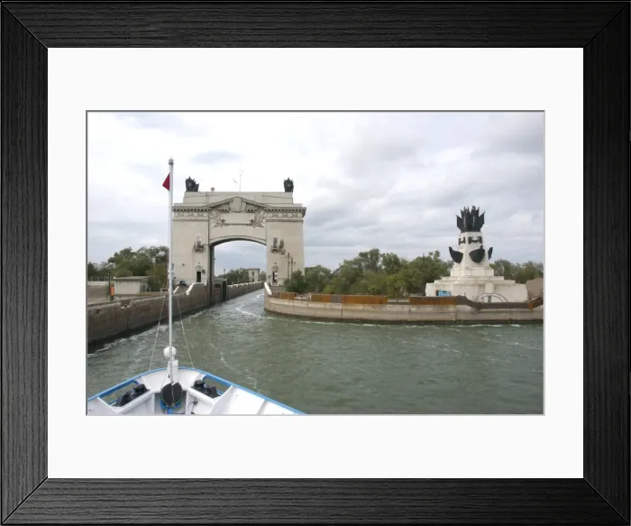 Framed Print : Russia, Volgograd - A lock on the River Volga Framed Print : Russia, Volgograd - A lock on the River Volga
