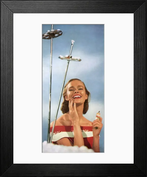 Framed Print : Ski beauty care, 1953 Framed Print : Ski beauty care, 1953