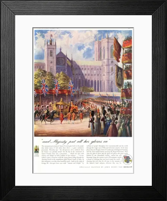 Framed Print : Queen Victoria Coronation Dunlop advertisement Framed Print : Queen Victoria Coronation Dunlop advertisement