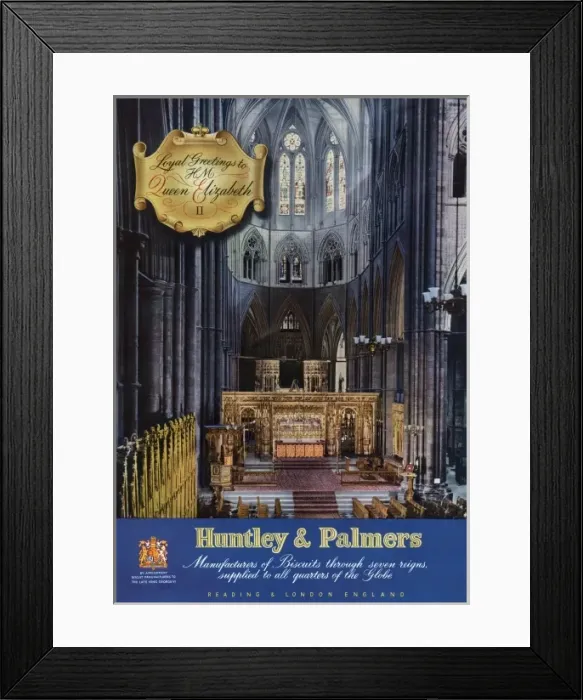 Framed Print : Huntley & Palmers Coronation advert, 1953 Framed Print : Huntley & Palmers Coronation advert, 1953
