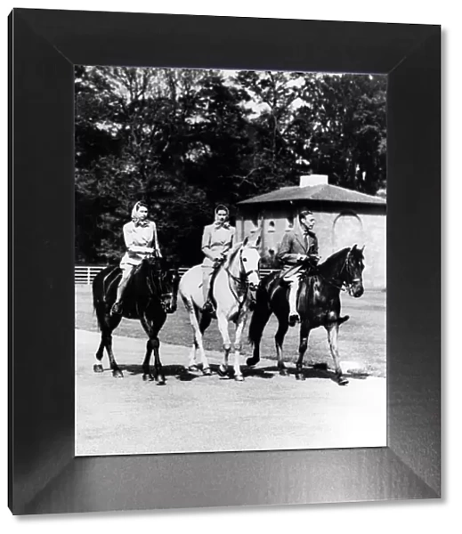 Royal family riding, 1947