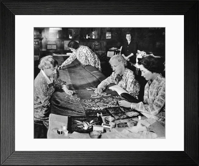 Framed Print : Making Queen Elizabeth IIs coronation robe Framed Print : Making Queen Elizabeth IIs coronation robe