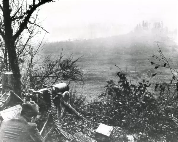 German machine gun, Grandpre, France, WW1