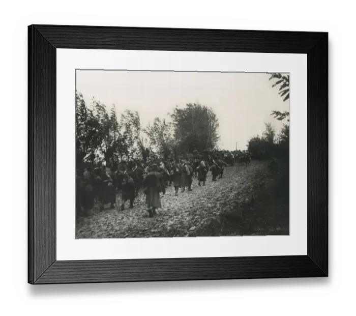 Framed Print : Serbian reinforcements arriving, WW1 Framed Print : Serbian reinforcements arriving, WW1
