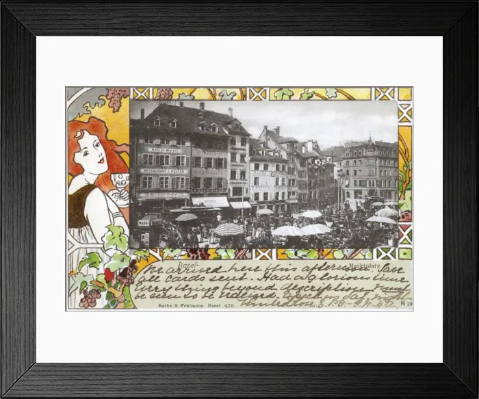 Framed Print : Marketplace in Basel, Switzerland Framed Print : Marketplace in Basel, Switzerland