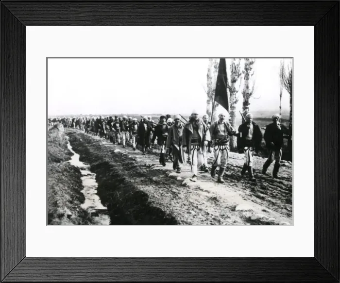 Framed Print : Albanian volunteers marching, Serbia, WW1 Framed Print : Albanian volunteers marching, Serbia, WW1