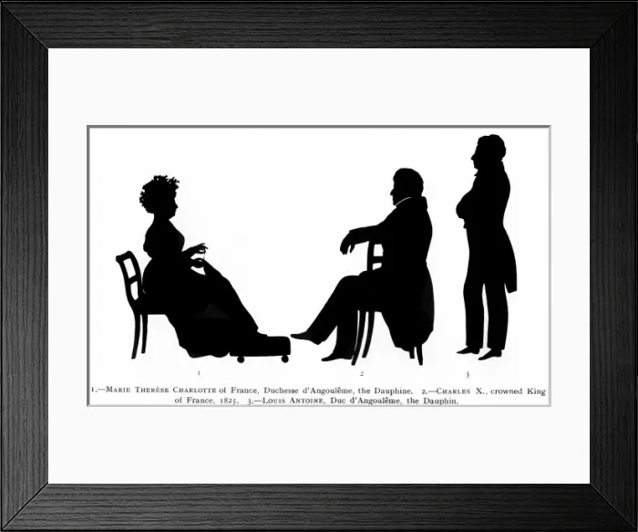 Framed Print : Charles X and family in silhouette by Edouart Framed Print : Charles X and family in silhouette by Edouart