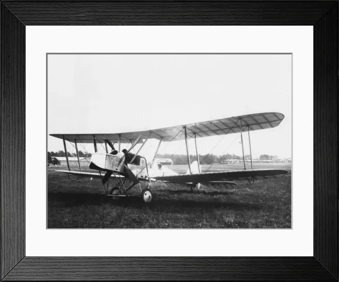 Framed Print : Unidentified biplane on an airfield, WW1 Framed Print : Unidentified biplane on an airfield, WW1