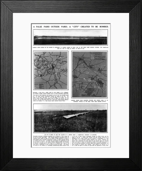Framed Print : A false Paris outside Paris: A city created to be bombed, 1920 Framed Print : A false Paris outside Paris: A city created to be bombed, 1920