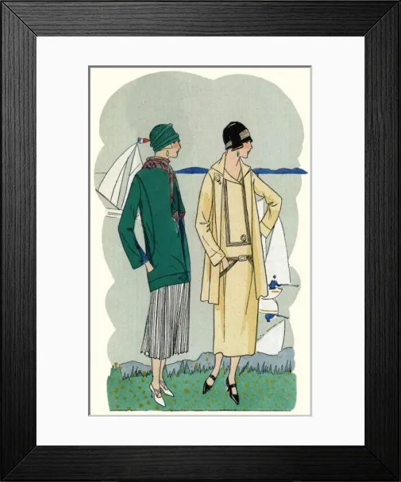 Framed Print : Two ladies in outfits by Drecoll and Molyneux Framed Print : Two ladies in outfits by Drecoll and Molyneux