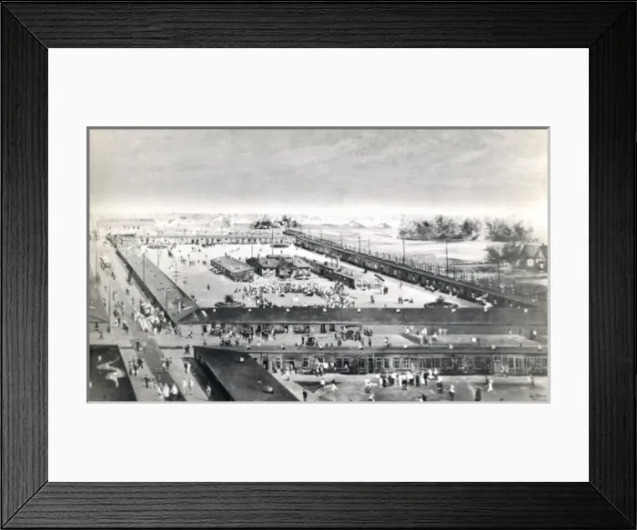Framed Print : Idealised German prisoner of war camp, WW1 Framed Print : Idealised German prisoner of war camp, WW1