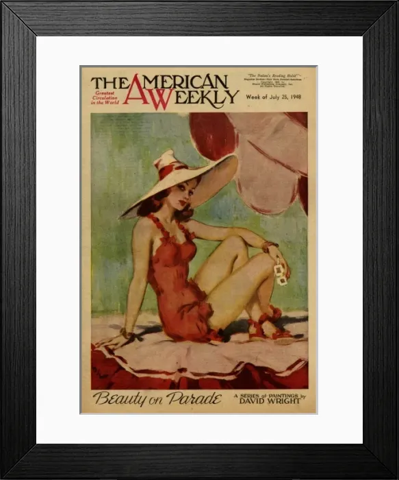 Framed Print : David Wright woman in red swimsuit Framed Print : David Wright woman in red swimsuit