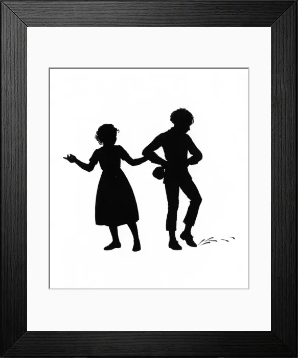 Framed Print : Dunderpate and his friend Susan walking to town Framed Print : Dunderpate and his friend Susan walking to town