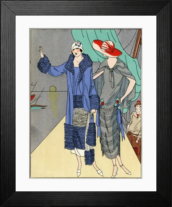 Framed Print : Two ladies in outfits by Philippe et Gaston and Beer Framed Print : Two ladies in outfits by Philippe et Gaston and Beer