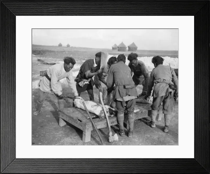Framed Print : Manipur butchers near Arras, France, WW1 Framed Print : Manipur butchers near Arras, France, WW1