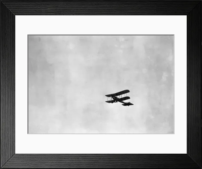 Framed Print : British BE2C biplane in flight, WW1 Framed Print : British BE2C biplane in flight, WW1