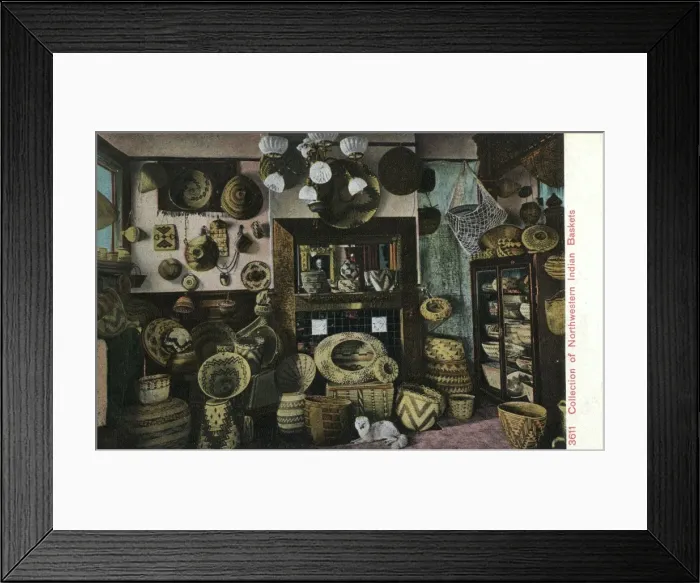 Framed Print : Collection of Northwestern Indian Baskets Framed Print : Collection of Northwestern Indian Baskets