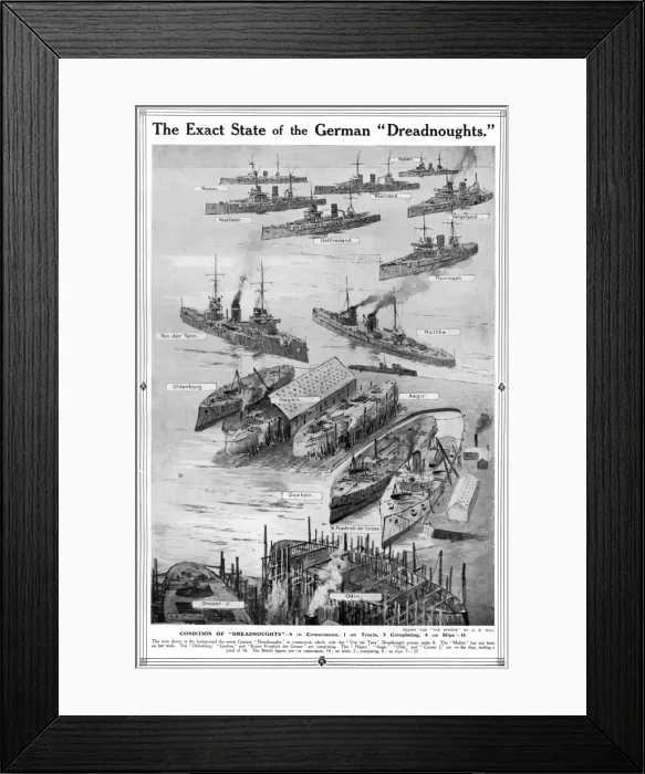 Framed Print : State of German dreadnoughts in 1911 Framed Print : State of German dreadnoughts in 1911