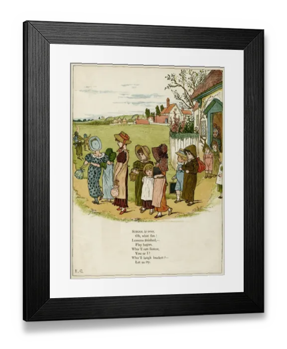 Framed Print : Children coming out of school Framed Print : Children coming out of school