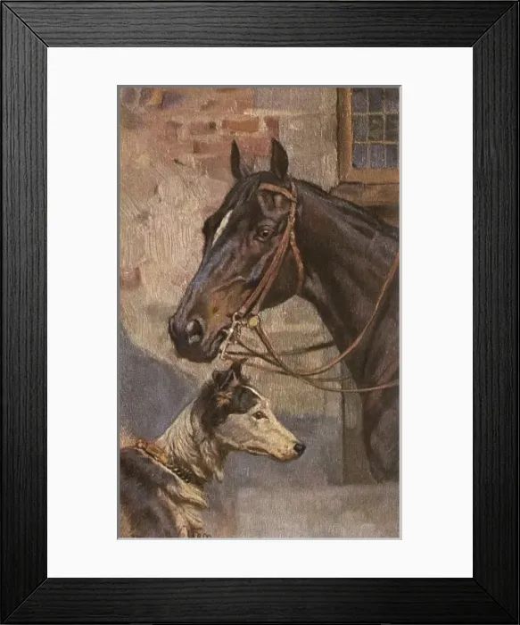 Framed Print : Portrait of a Horse and a dog Framed Print : Portrait of a Horse and a dog