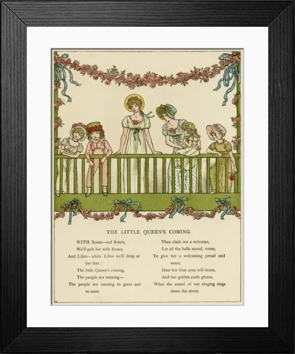 Framed Print : Illustration, The Little Queens Coming Framed Print : Illustration, The Little Queens Coming
