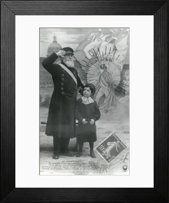 Framed Print : Patriotic French postcard, WW1 Framed Print : Patriotic French postcard, WW1