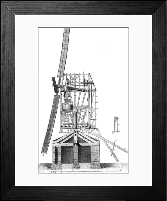 Framed Print : Windmill in 18th C Framed Print : Windmill in 18th C