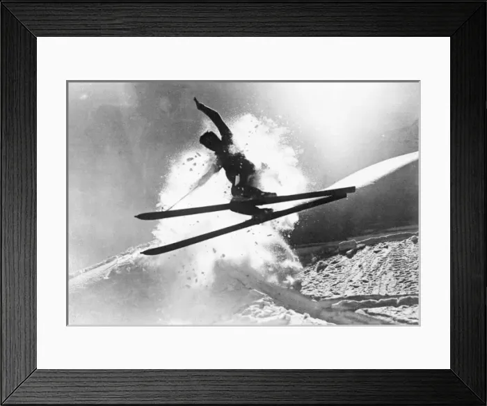 Framed Print : Jumping Skier 1930S Framed Print : Jumping Skier 1930S