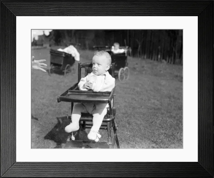 Framed Print : Baby in a Highchair Framed Print : Baby in a Highchair