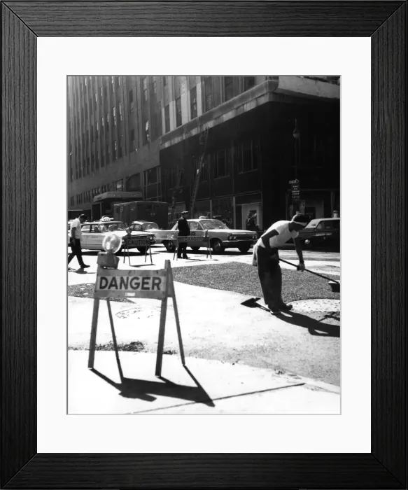 Framed Print : New York Road Repairs Framed Print : New York Road Repairs
