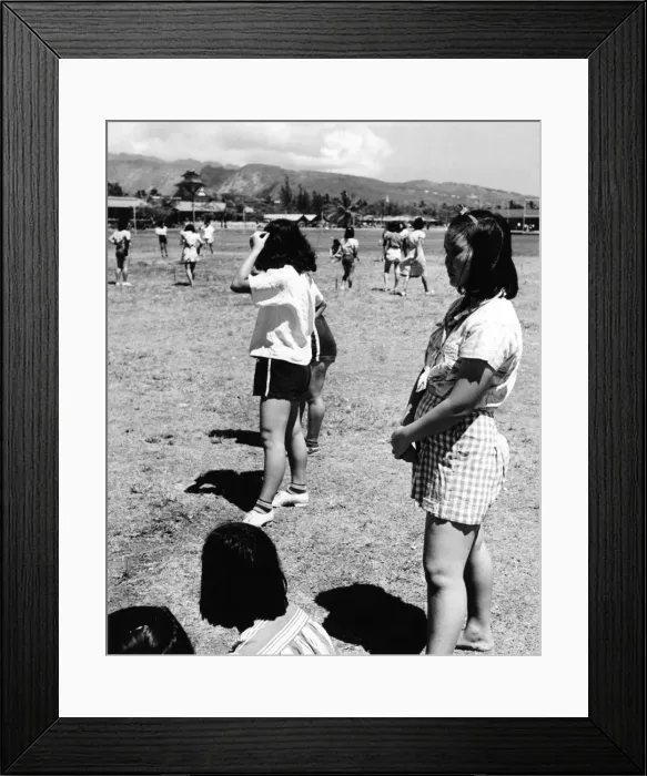 Framed Print : Hawaiian Schoolgirls Framed Print : Hawaiian Schoolgirls
