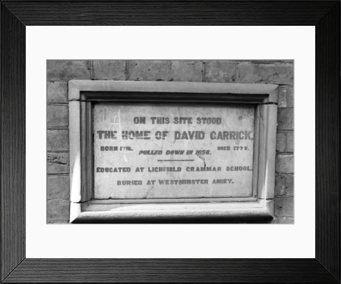 Framed Print : Garrick Plaque Framed Print : Garrick Plaque