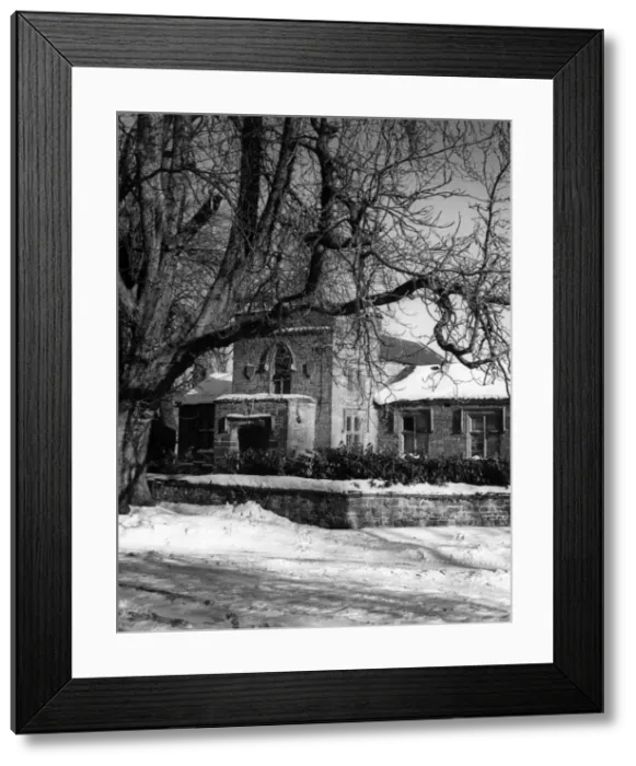 Framed Print : Snowy Old School House Framed Print : Snowy Old School House