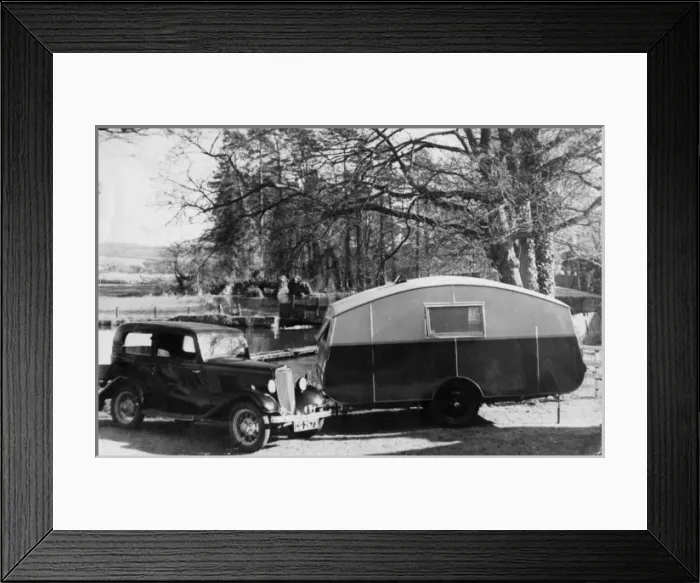 Framed Print : Ford Car & Caravan Framed Print : Ford Car & Caravan
