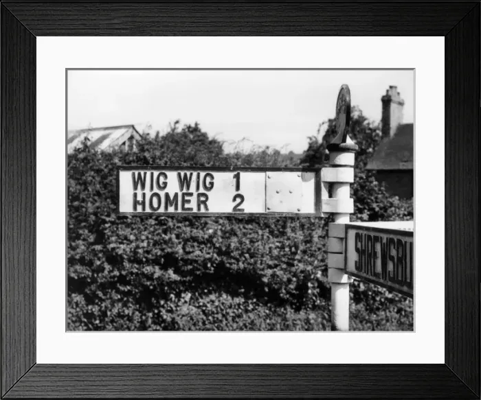 Framed Print : WIG WIG. Wig Wig! A new dance? No, just the odd name of a small village in Shropshire Framed Print : WIG WIG. Wig Wig! A new dance? No, just the odd name of a small village in Shropshire