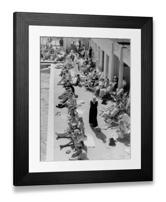 Framed Print : Lido Sunbathers Framed Print : Lido Sunbathers