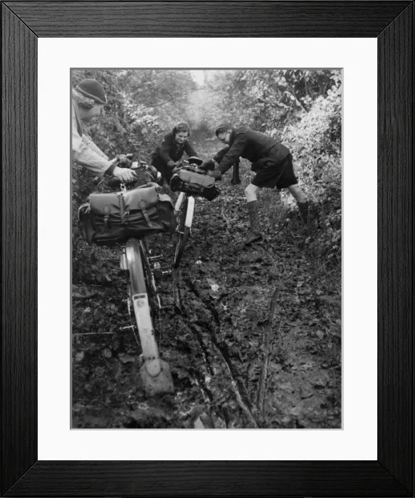 Framed Print : Muddy Cyclists Framed Print : Muddy Cyclists