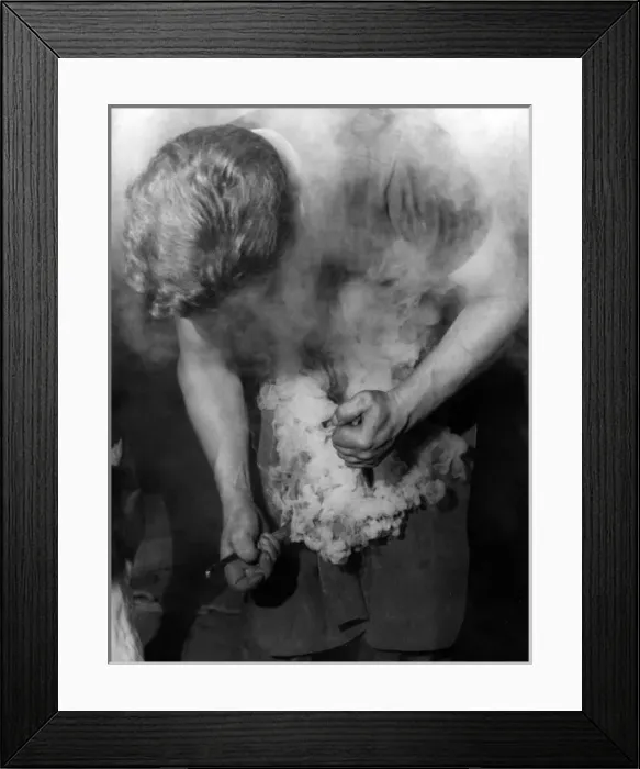 Framed Print : Fitting a Hot Horseshoe Framed Print : Fitting a Hot Horseshoe