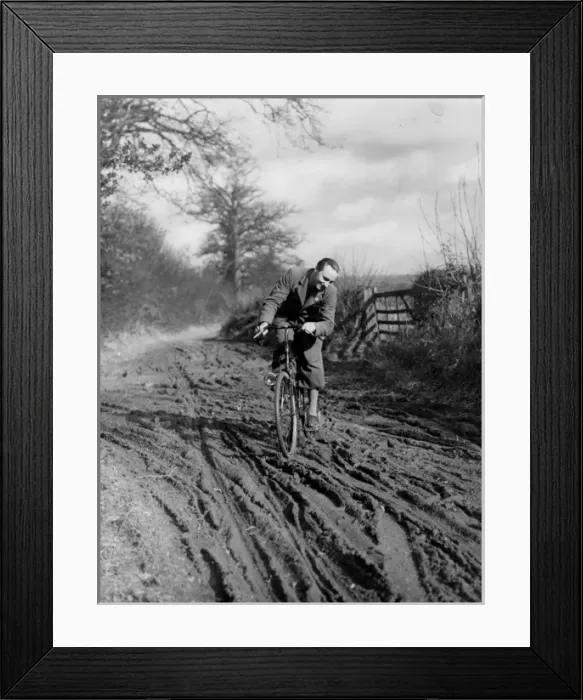 Framed Print : Muddy Cyclist Framed Print : Muddy Cyclist