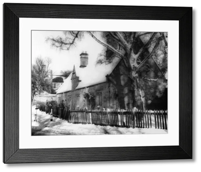 Framed Print : Wintery Almshouses Framed Print : Wintery Almshouses