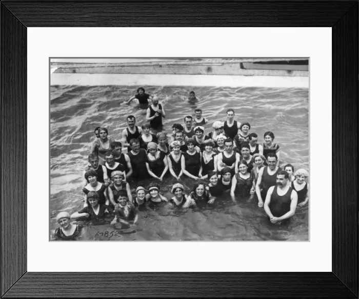 Framed Print : Happy Bathers Framed Print : Happy Bathers