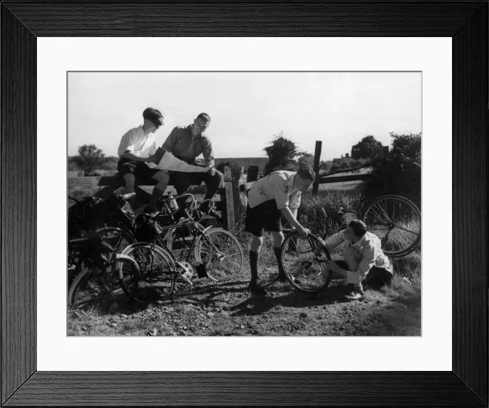Framed Print : Mending a Puncture Framed Print : Mending a Puncture