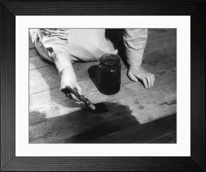 Framed Print : Staining Floorboards Framed Print : Staining Floorboards
