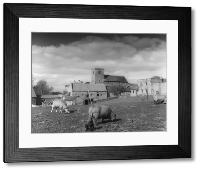 Framed Print : English Village Farm Framed Print : English Village Farm