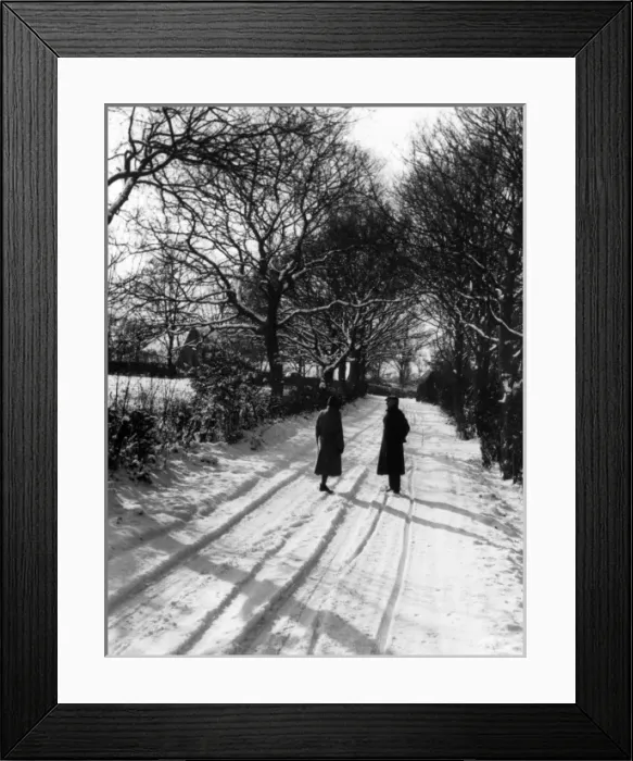 Framed Print : Chatting in the Snow Framed Print : Chatting in the Snow