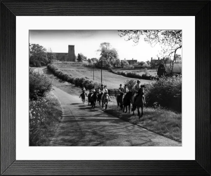 Framed Print : Girls Riding Horses Framed Print : Girls Riding Horses