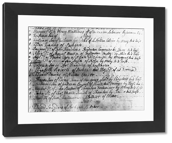 Birth Register 1760S