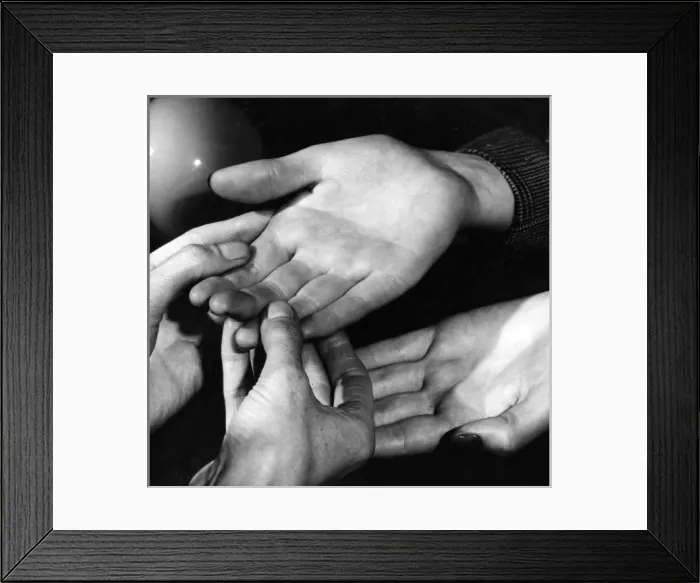 Framed Print : PALMISTRY. Cross my palm with silver : a fortune teller reads someones fortune Framed Print : PALMISTRY. Cross my palm with silver : a fortune teller reads someones fortune