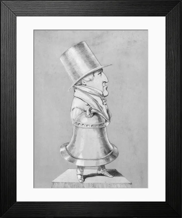 Framed Print : Peel Bell Caricature Framed Print : Peel Bell Caricature